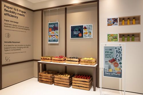 Últimas notícias da empresa sobre Samsung apresenta soluções de colorido de papel eletrônico e sinalização de IA na ISE 2025