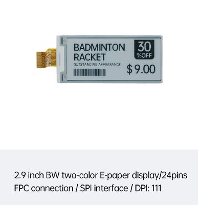 Bom preço. 2Display de tinta digital preto e branco de 0,9 polegadas com interface SPI para ESL inteligente e varejo on-line
