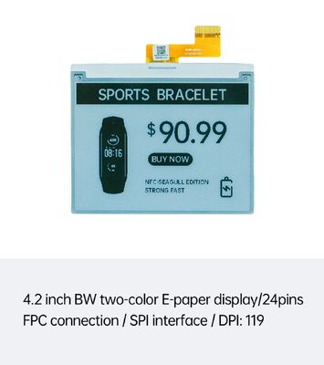 Bom preço. Visor E Ink preto e branco de 4,2 polegadas com interface SPI para Smart ESL e Smart Cards on-line