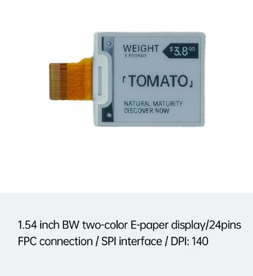 Bom preço. Tela E Ink Preto e Branco de 1,54 polegadas com Interface SPI para Etiquetas Eletrônicas e Casa Inteligente on-line